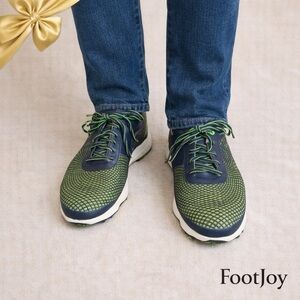 FootJoy Hyperflex Golf Shoes 8W Navy Green Premium Comfort